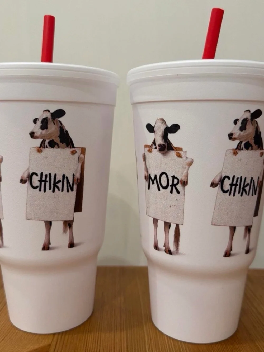 Chick Fil A Reusable Cups with Red Straws, Limited Edition 2026, Set of 2, NEW